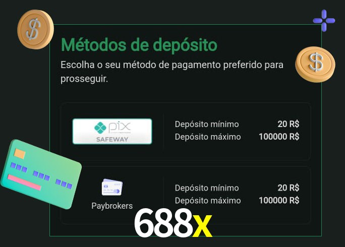 O cassino 688x oferece uma grande variedade de métodos de pagamento